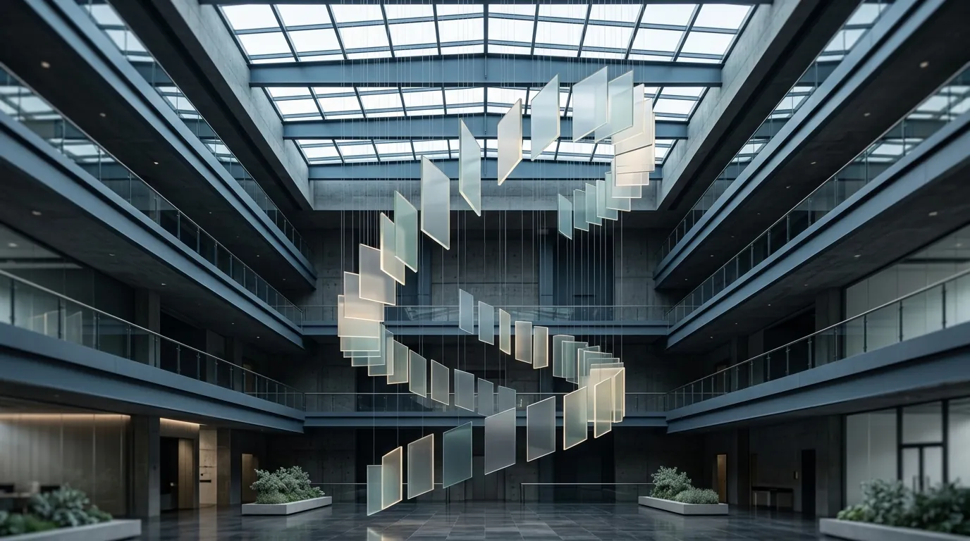 A structured architectural network illustrating controlled AI coordination.